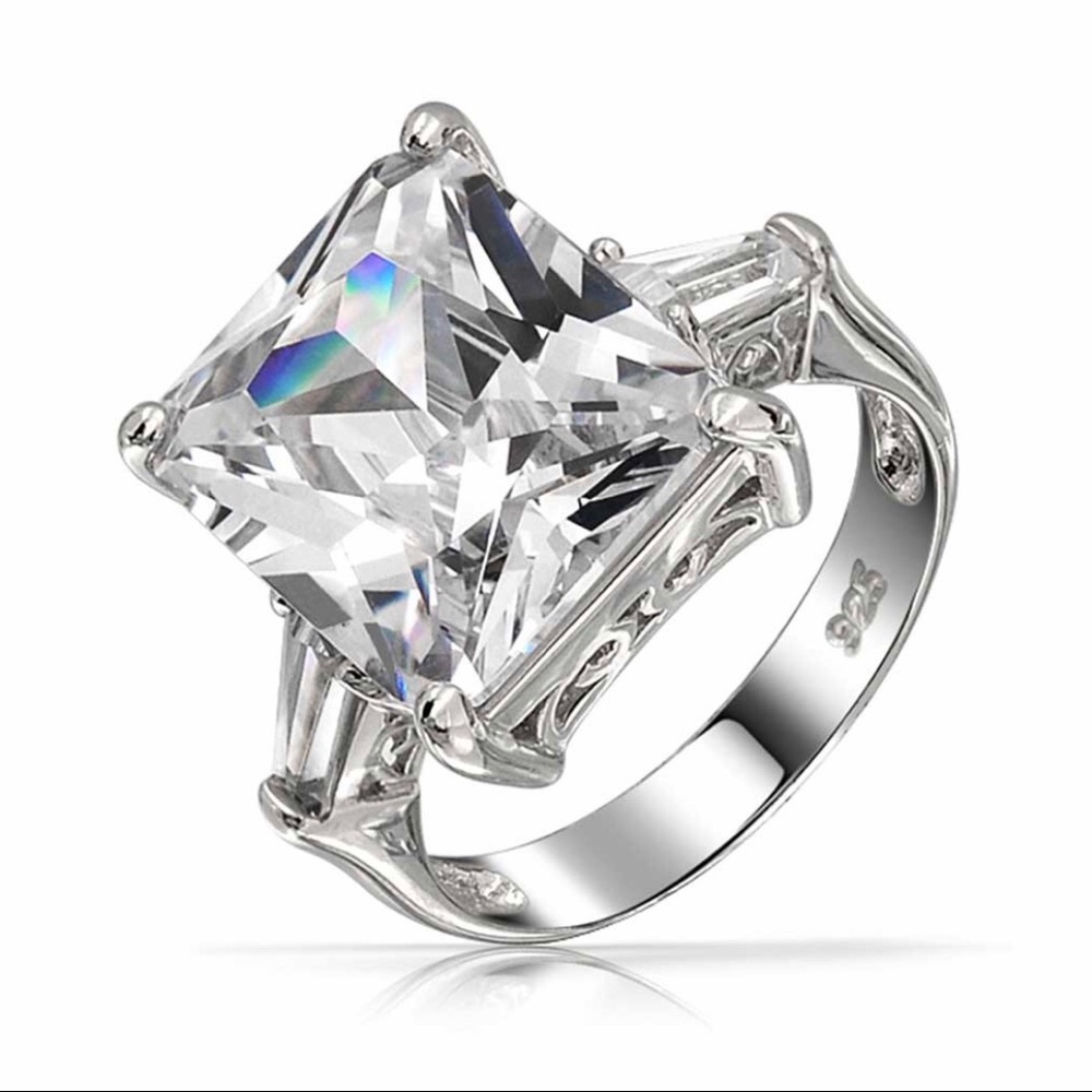 Radiant cut CZ Ring